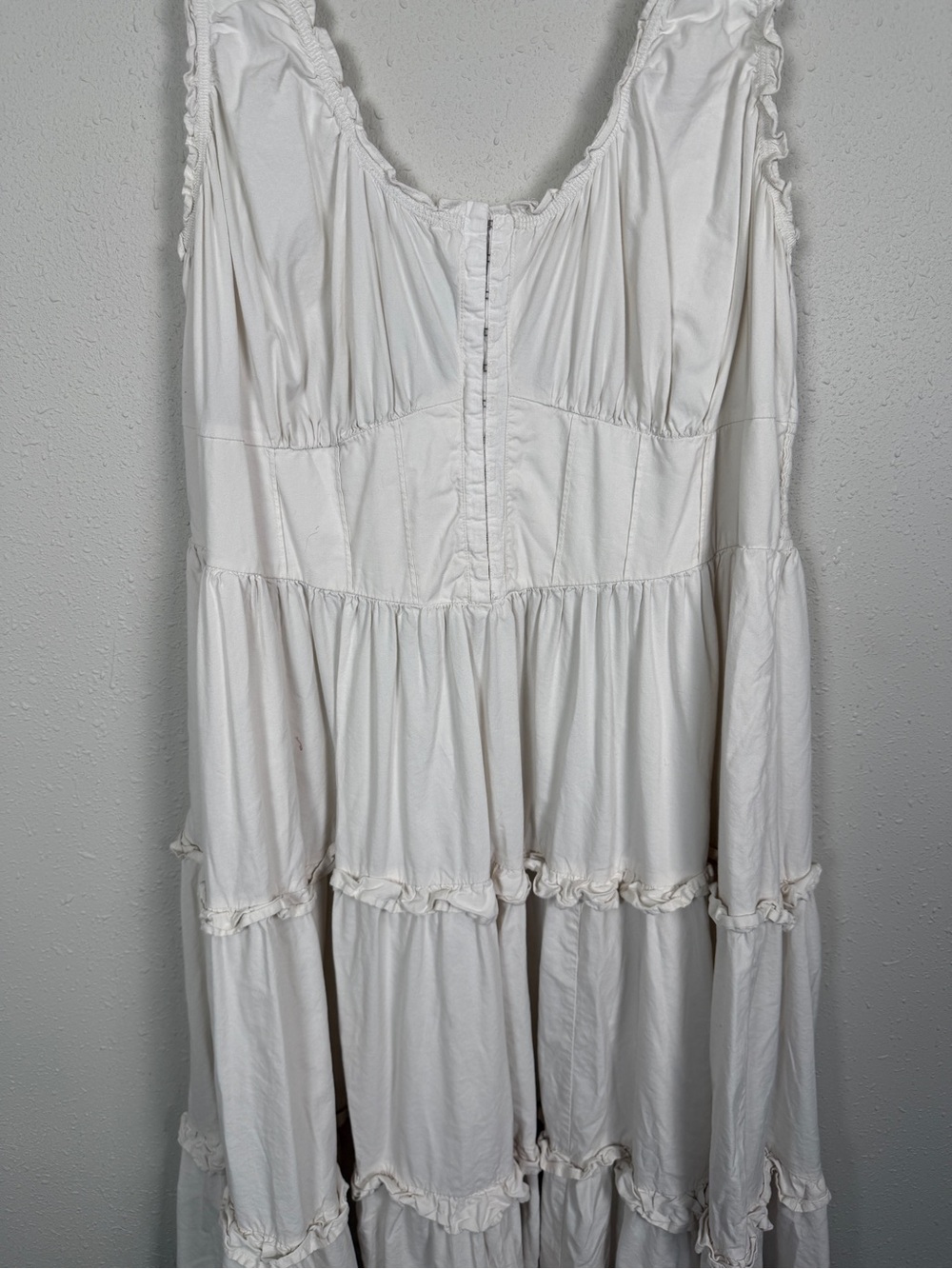 Ava & Viv 3X Tiered Midi Dress Boho Cottagecore Hook & Eye Front Plus Size Flowy - Picture 3 of 15